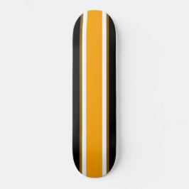 Cool Bold Zwart Helder Geel Wit Racing Stripes Persoonlijk Skateboard