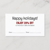 Cool Bold Zwart Wit Rode Salon Afspraakkorting Kortingskaartje (Voorkant)