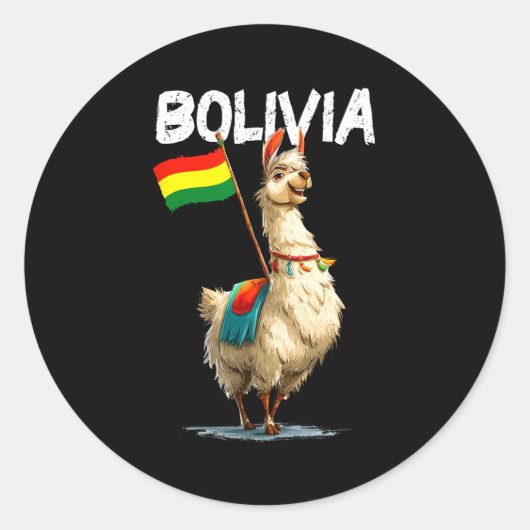 Cool Bolivian Llama Costume For Bolivia Lovers Ronde Sticker (Voorkant)