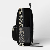 Cool Bone Beige Bruin Zwart Leopard Print Tiener Bedrukte Rugzak (Rechts)