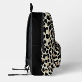 Cool Bone Beige Bruin Zwart Leopard Print Tiener Bedrukte Rugzak (Links)