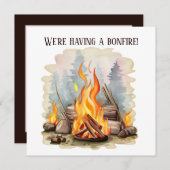Cool Bonfire Voeg informatie Party toe Kaart (Voorkant / Achterkant)