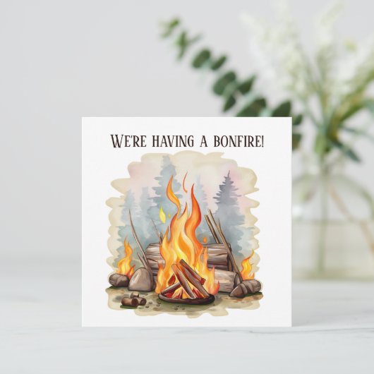Cool Bonfire Voeg informatie Party toe Kaart (Staand voorkant)