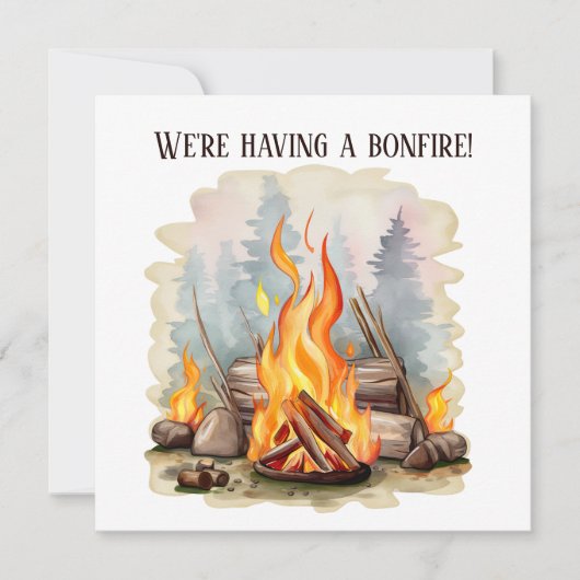Cool Bonfire Voeg informatie Party toe Kaart (Voorkant)