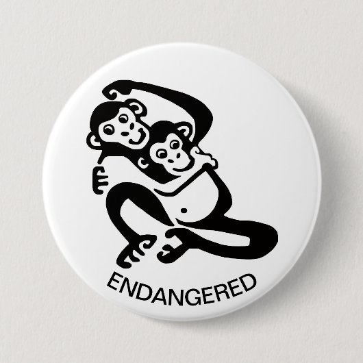 Cool BONOBO - Chimpansee - Conservatie - Ecologie  Ronde Button 7,6 Cm (Voorkant)