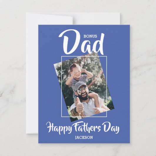 Cool Bonus dad | foto | Fethers Day Holiday Kaart (Voorkant)