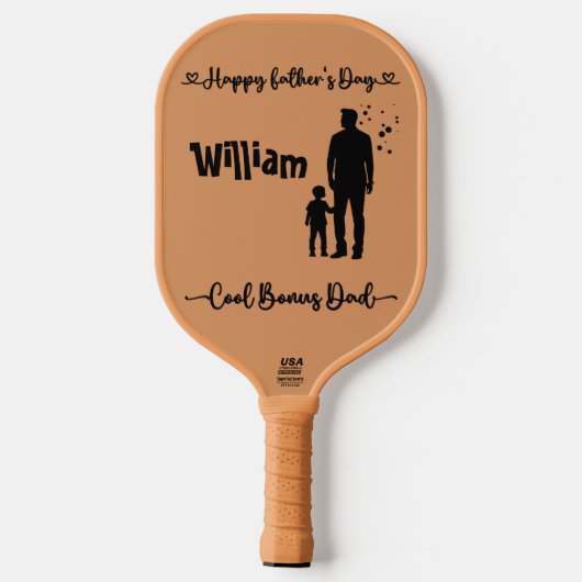 Cool Bonus Papa Happy Vaderdag | Pickleball Paddle (Achterkant)