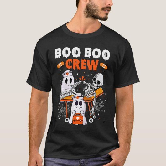 Cool Boo Boo Crew Ghost Doctor Paramedic Nurse Hal T-shirt (Voorkant)
