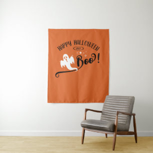 Cool Boo Klein Spookje Fijne Halloween Oranje Wandkleed