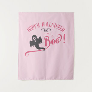 Cool Boo Klein Spookje Fijne Halloween Roze Wandkleed