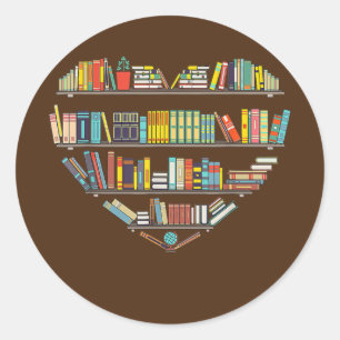 Cool Books Reading Man Women Book Lover Literacy Ronde Sticker