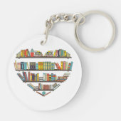 Cool Books Reading Men Women Book Literacy L Sleutelhanger (Achterkant)