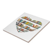 Cool Books Reading Men Women Book Literacy L Tegeltje (Zijkant)