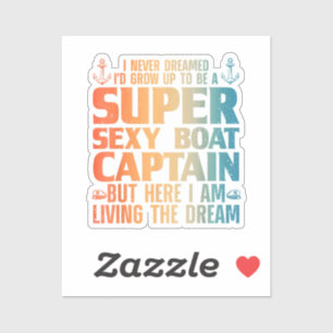 Cool Bootkapitein Voor Mannen Vrouwen Zeil Ponton Sticker