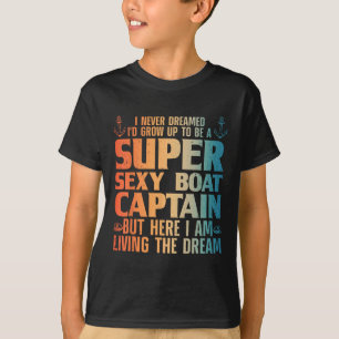Cool Bootkapitein Voor Mannen Vrouwen Zeil Ponton T-shirt