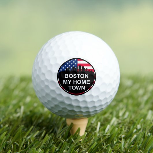 Cool Boston Home Town Skyline Golf Balls Golfballen (Insitu Shirt)