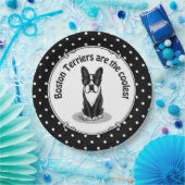 Cool Boston Terrier Dog (zwart) met zonnebril Papieren Bordje (Feest)
