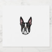 Cool Boston Terrier Face Sparkling Wijnetiket (Enkel label)