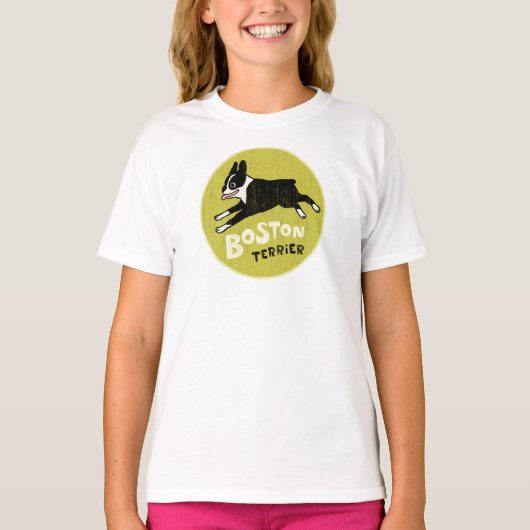 Cool Boston Terrier  Style Cute Pet Dog T-shirt (Voorkant)