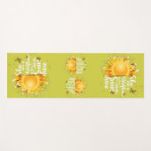 Cool Botanical Sunshine Sunflower Yogamat (Voorkant (horizontaal))