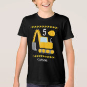 Cool Bouw Voertuig Custom Boys Verjaardag Tri-Blend Shirt (Voorkant)
