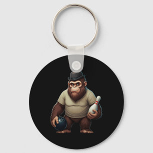 Cool Bowler Bigfoot Sasquatch Yeti Bowling Sleutelhanger