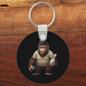 Cool Bowler Bigfoot Sasquatch Yeti Bowling Sleutelhanger (Voorkant)