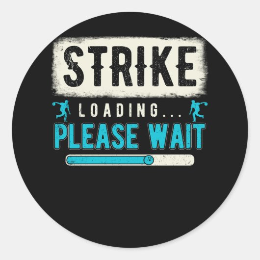 Cool Bowling Art Strike Laden Wacht Bowler Ronde Sticker (Voorkant)
