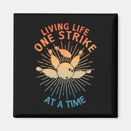 Cool Bowling Art voor mannen vrouwen Kinder Strike Magneet (Voorkant)