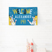 Cool Bowling Blauwe Strike Verjaardagsfeest Welkom Spandoek (Insitu)