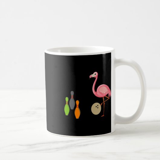 Cool Bowling Flamingo Funny Shorebird Lover Playe Koffiemok (Rechts)