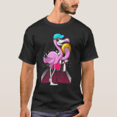 Cool Bowling Flamingo Shorebird Player T-shirt (Voorkant)