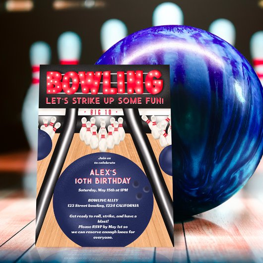 Cool Bowling kind verjaardagsfeestje maakt plezier Kaart