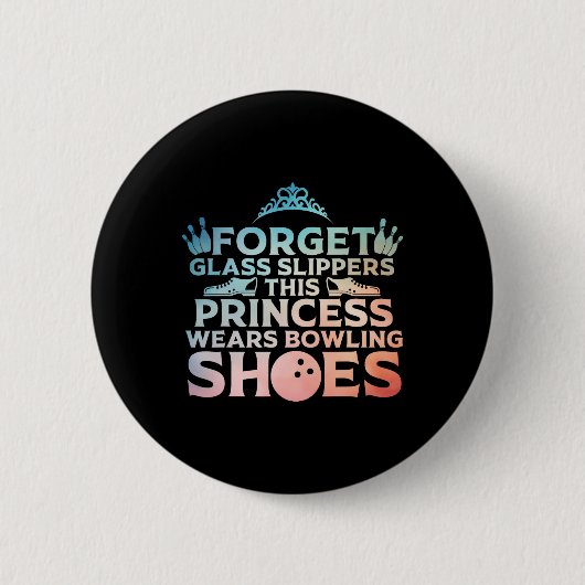 Cool Bowling kunst voor vrouwen meisjes Kinder Bow Ronde Button 5,7 Cm (Voorkant)
