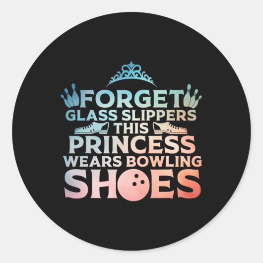 Cool Bowling kunst voor vrouwen meisjes Kinder Bow Ronde Sticker (Voorkant)
