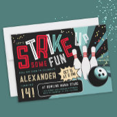 Cool Bowling Laten we rood zwart sport feest Kaart