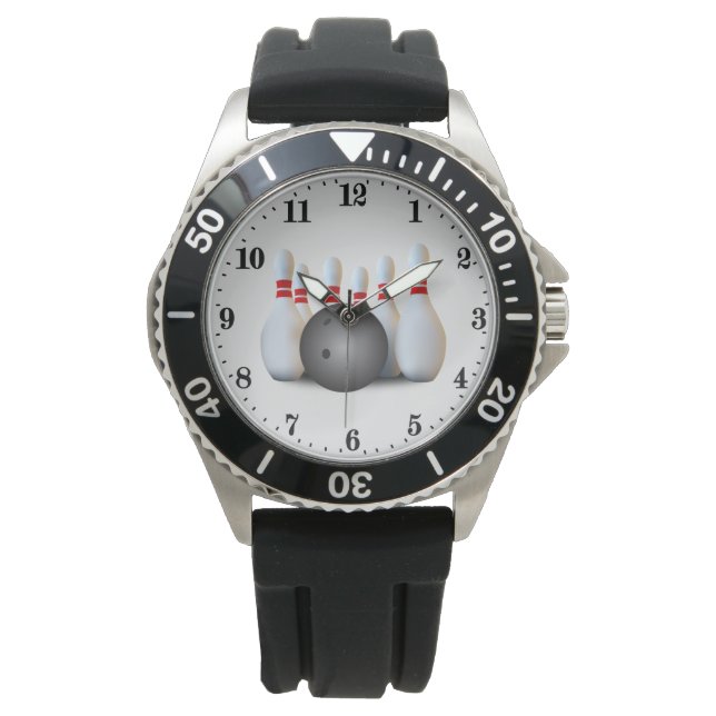 Cool Bowling-liefhebbers voegen de naam Watch toe Horloge (Voorkant)