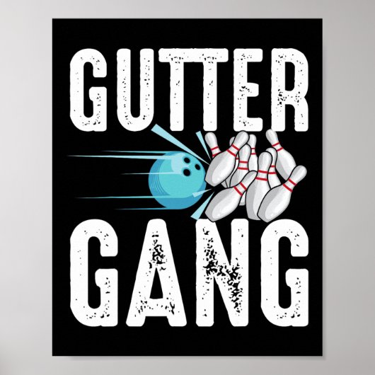 Cool Bowling nieuwigheid voor mannen vrouwen Bowli Poster (Voorkant)