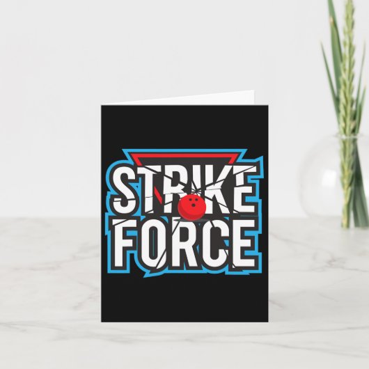 Cool Bowling Strike Force Bowling Fan Bowling Team Kaart (Voorkant)