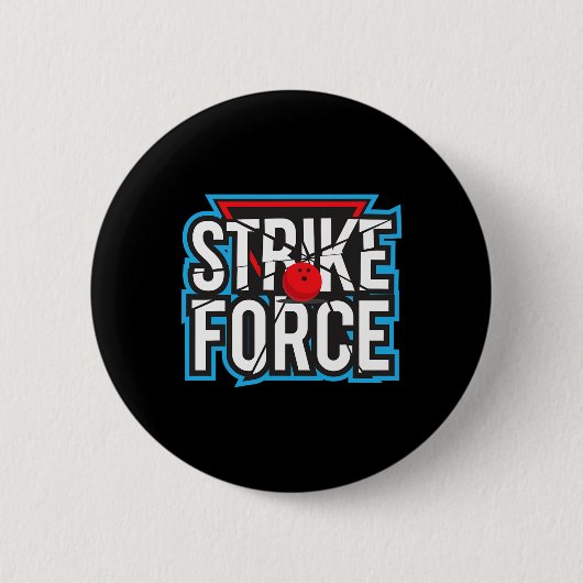 Cool Bowling Strike Force Bowling Fan Bowling Team Ronde Button 5,7 Cm (Voorkant)