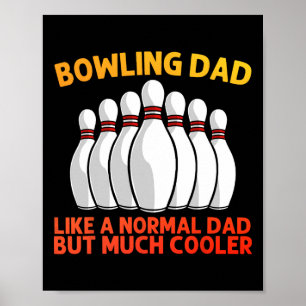 Cool bowling voor papa bowling team sportblad poster