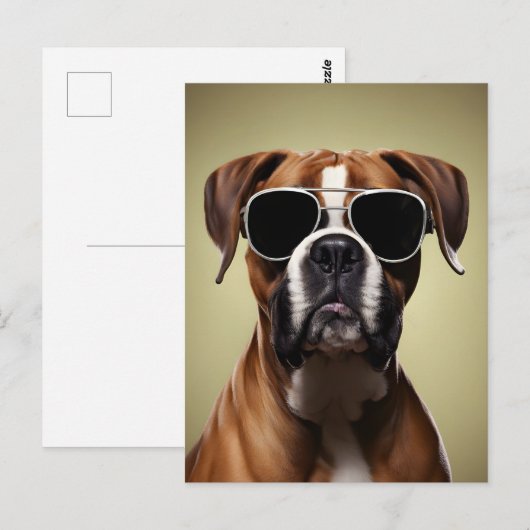 Cool Boxer Dog Briefkaart (Voorkant / Achterkant)