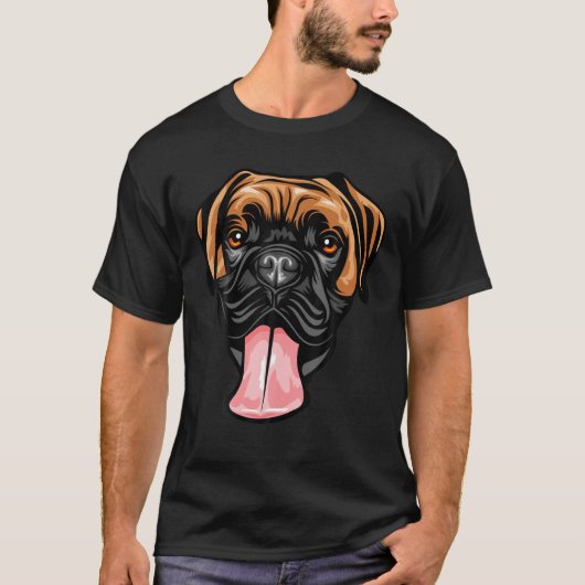 Cool Boxer Dog Face T-shirt (Voorkant)