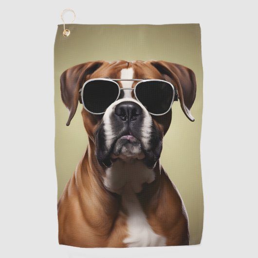 Cool Boxer Dog Golfhanddoek (Voorkant)