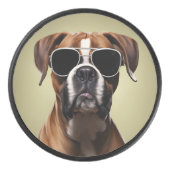 Cool Boxer Dog Hockey Puck (Voorkant)