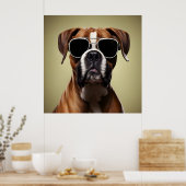 Cool Boxer Dog Poster (Keuken)