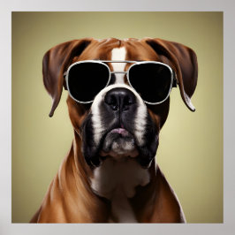 Cool Boxer Dog Poster