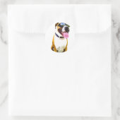 Cool Boxer Dog Ronde Sticker (Tas)