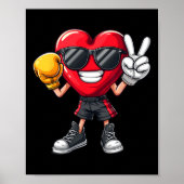 Cool Boxer Hart Boksen Mannen Boys Kinder Vrede Si Poster (Voorkant)