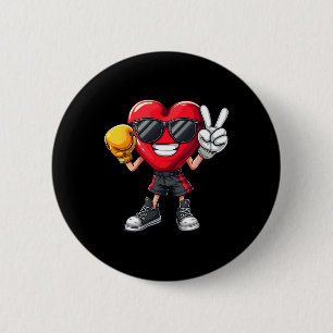 Cool Boxer Hart Boksen Mannen Jongens Kids Vrede Z Ronde Button 5,7 Cm